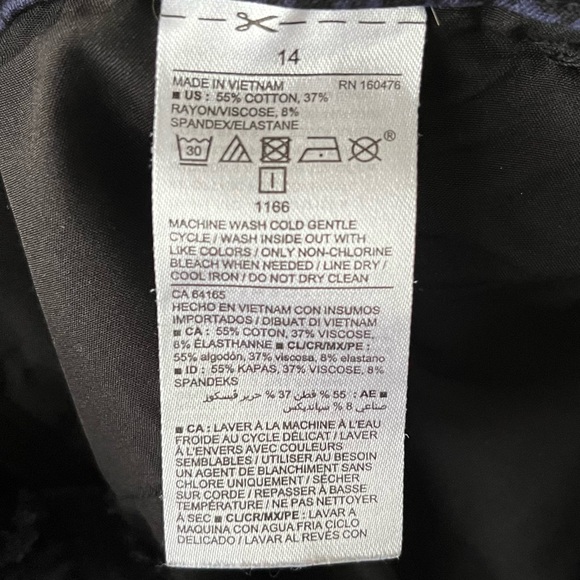 •Old Navy• Houndstooth Navy/Black Pixie High Rise Pants - Size 14 - Picture 7 of 8